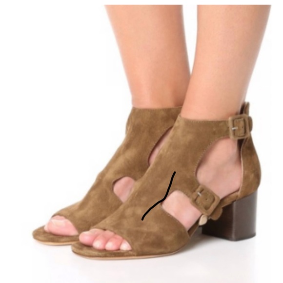 Rag & Bone Open Toe Suede Sandal Bootie With Buckles Neutral Tan Camel - Picture 9 of 9